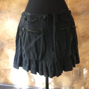 Da-Nang unique design silk black detailed Skirt